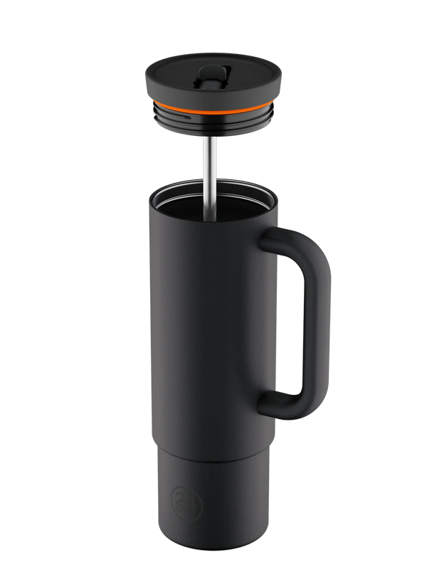 Straw Cup isotherme en inox 'Tuxedo black' | 24 BOTTLES