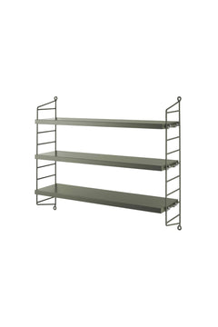 Etagère murale String Pocket vert foncé | STRING FURNITURE