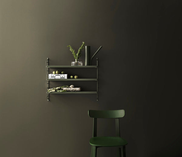 Etagère murale String Pocket vert foncé | STRING FURNITURE