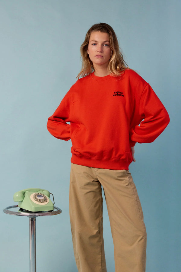 Sweat d'allaitement 'P'allaite' Rouge | TAJINEBANANE