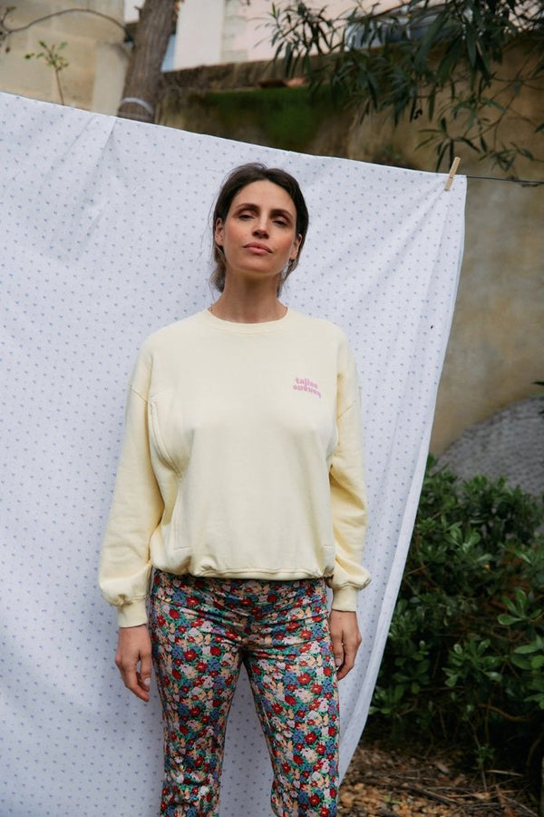 Sweat d'allaitement 'P'allaite' Jaune | TAJINEBANANE