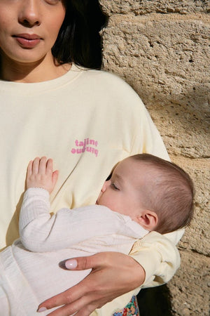 Sweat d'allaitement 'P'allaite' Jaune | TAJINEBANANE