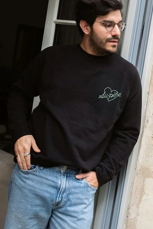 Sweat 'Su-père' Noir | TAJINEBANANE