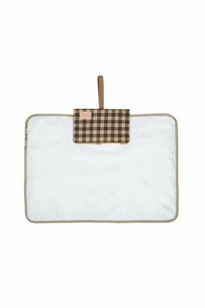 Tapis à langer 'Hyde Park' imperméable Green Checks | NOBODINOZ