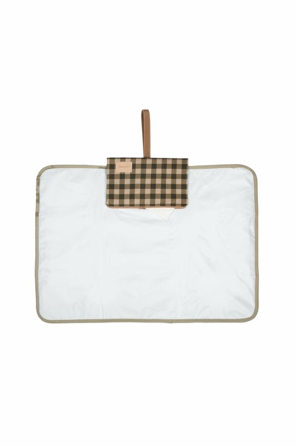 Tapis à langer 'Hyde Park' imperméable Green Checks | NOBODINOZ