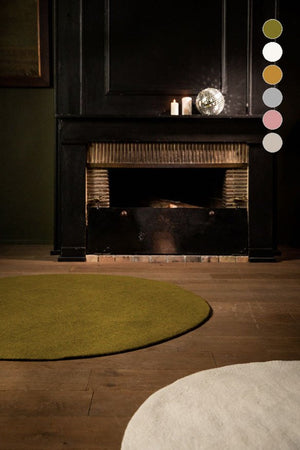 Tapis rond 'Kali' 120cm en laine feutrée | MUSKHANE