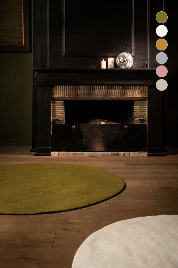 Tapis rond 'Kali' 120cm en laine feutrée | MUSKHANE