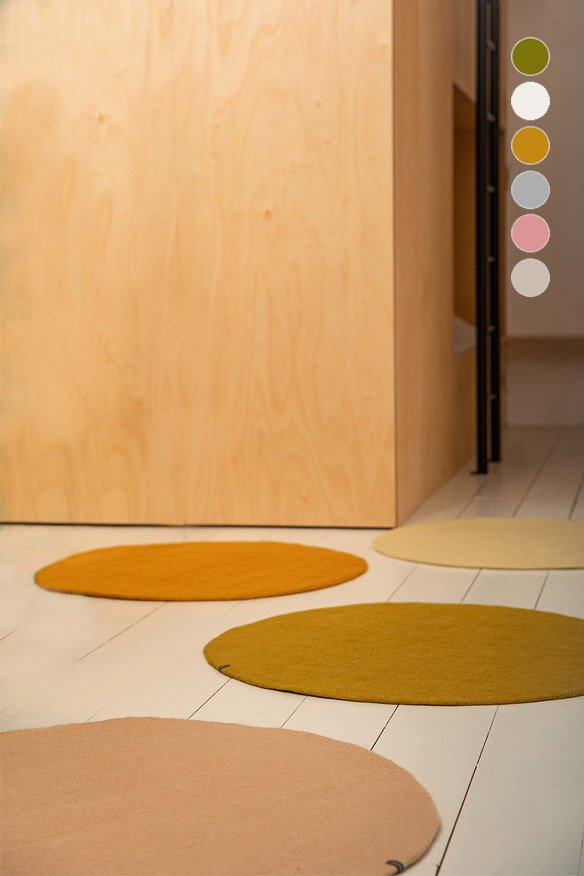 Tapis rond 'Kali' 80cm en laine feutrée | MUSKHANE