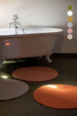 Tapis rond 'Kali' 80cm en laine feutrée | MUSKHANE