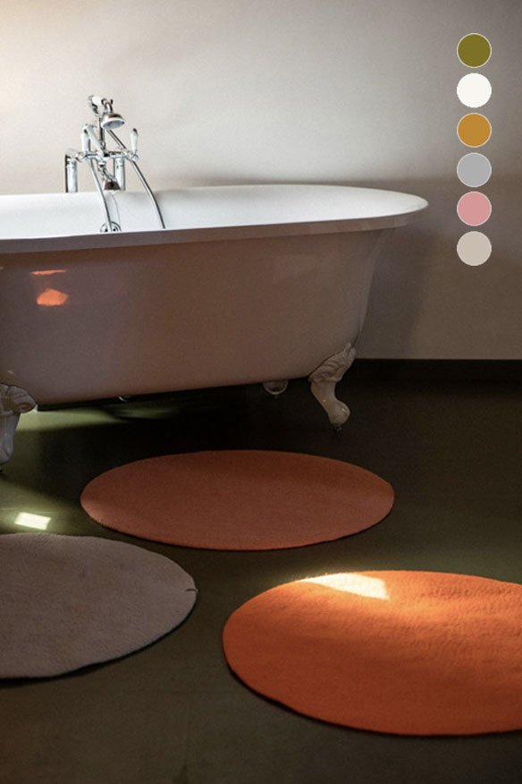 Tapis rond 'Kali' 80cm en laine feutrée | MUSKHANE