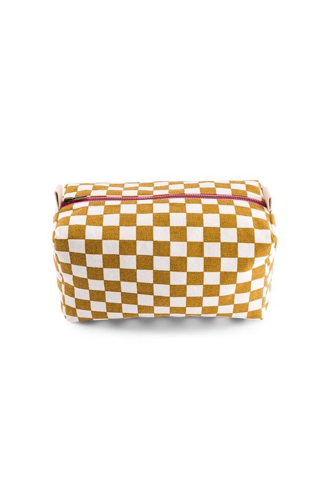 Trousse de toilette 'Vic' Damier Caramel | ROSE IN APRIL