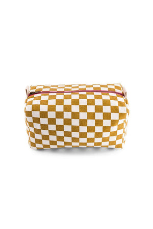 Trousse de toilette 'Vic' Damier Caramel | ROSE IN APRIL