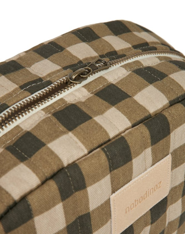 Trousse de toilette 'Hyde Park' imperméable Green Checks | NOBODINOZ