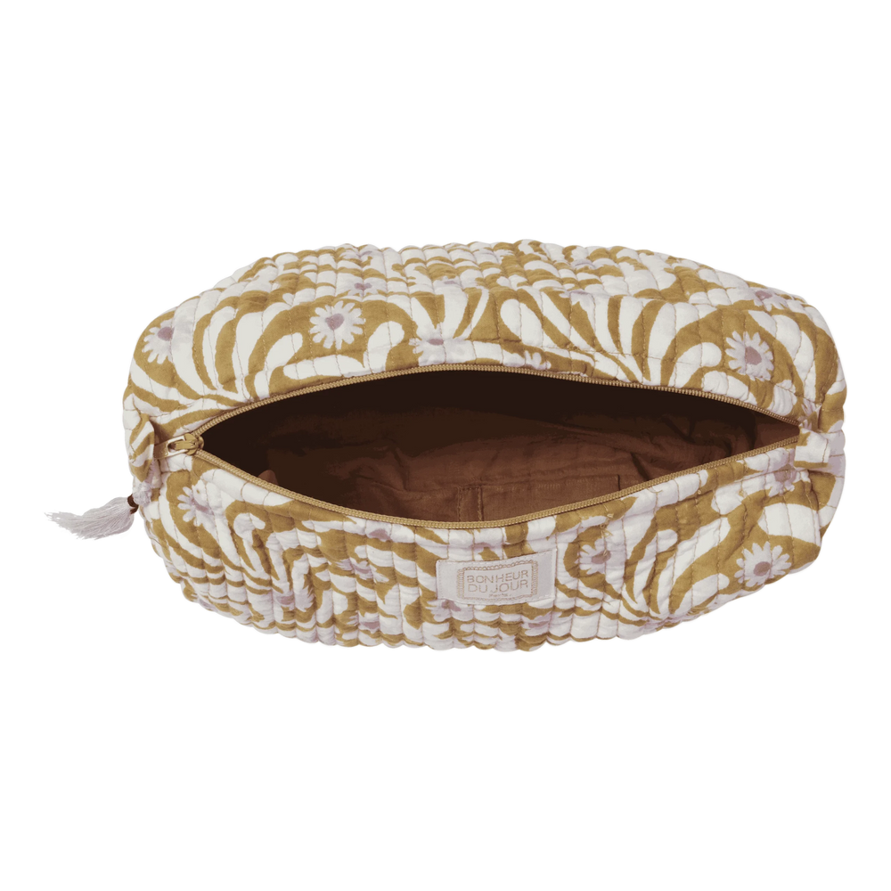 Petite trousse de toilette 'Poppies' Olive | BONHEUR DU JOUR