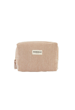 Trousse de toilette Rayures argile | GABRIELLE PARIS