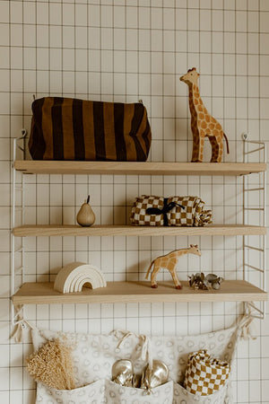 Trousse de toilette 'Vic' Rayures Cumin | ROSE IN APRIL
