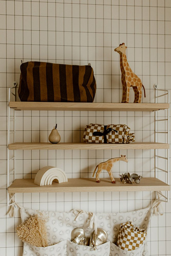 Trousse de toilette 'Vic' Rayures Cumin | ROSE IN APRIL