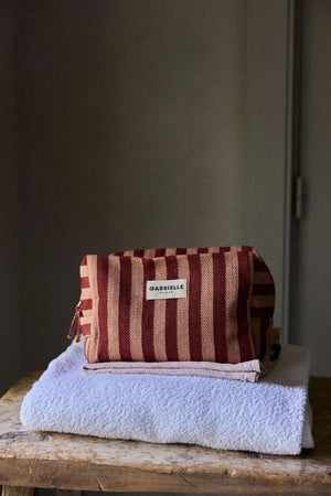 Trousse de toilette Rayures garance | GABRIELLE PARIS