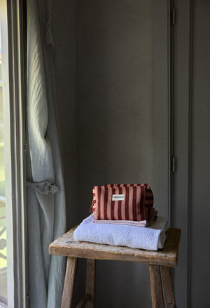 Trousse de toilette Rayures garance | GABRIELLE PARIS