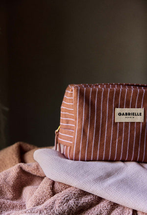 Trousse de toilette Rayures lilas | GABRIELLE PARIS