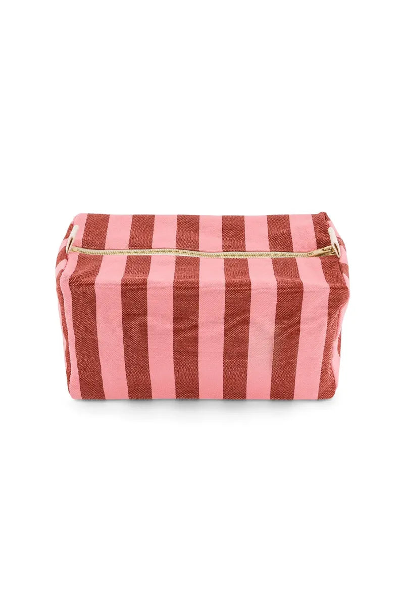 Trousse de toilette 'Vic' Rayures Brick / Pink | ROSE IN APRIL