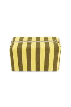 Trousse de toilette ‘Vic’ Rayures Olive / Lemon | ROSE IN APRIL