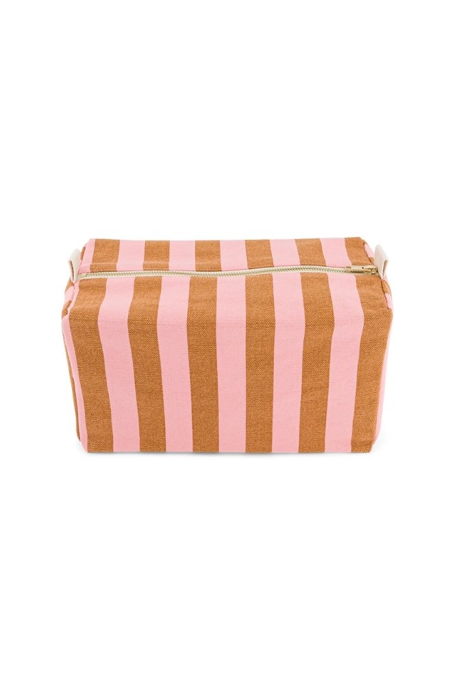 Trousse de toilette 'Vic' Rayures  Caramel / Strawberry | ROSE IN APRIL
