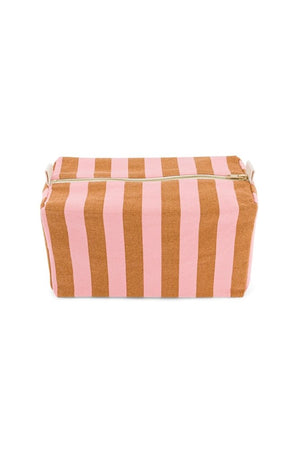 Trousse de toilette 'Vic' Rayures  Caramel / Strawberry | ROSE IN APRIL