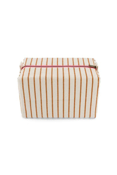 Trousse de toilette ‘Vic’ Rayures Tennis Pecan / Greige | ROSE IN APRIL