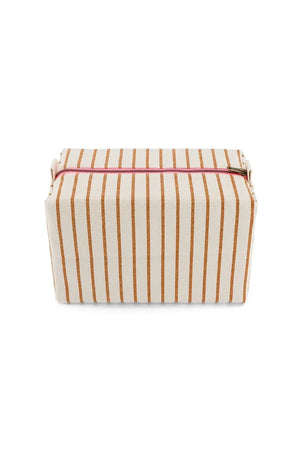 Trousse de toilette ‘Vic’ Rayures Tennis Pecan / Greige | ROSE IN APRIL