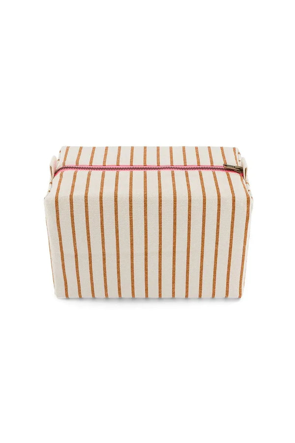 Trousse de toilette ‘Vic’ Rayures Tennis Pecan / Greige | ROSE IN APRIL
