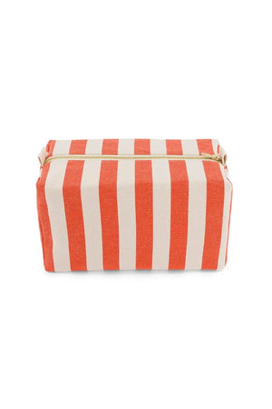 Trousse de toilette ‘Vic’ Rayures Greige / Tomato | ROSE IN APRIL