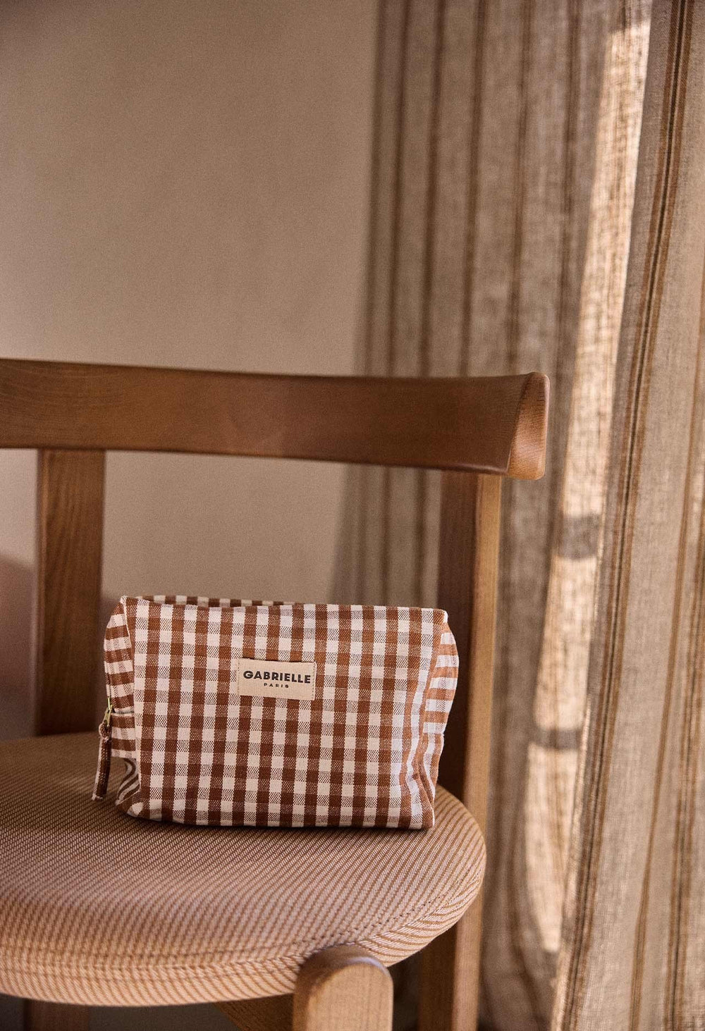 Trousse de toilette Vichy moka | GABRIELLE PARIS