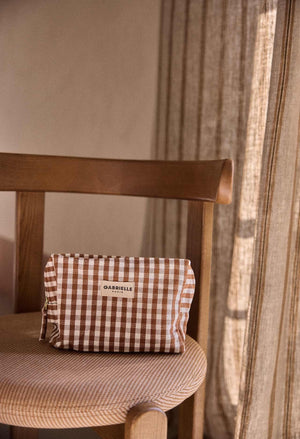 Trousse de toilette Vichy moka | GABRIELLE PARIS