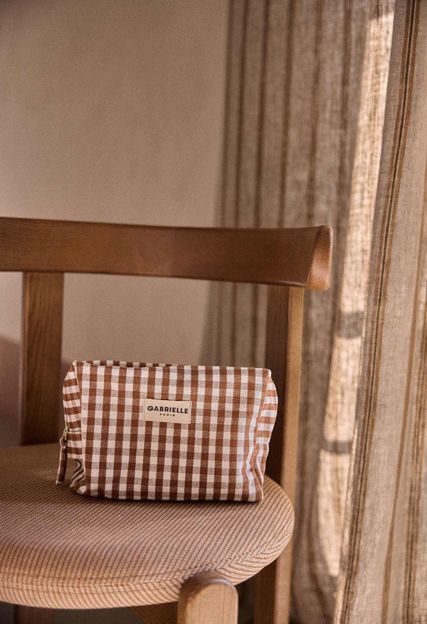 Trousse de toilette Vichy moka | GABRIELLE PARIS