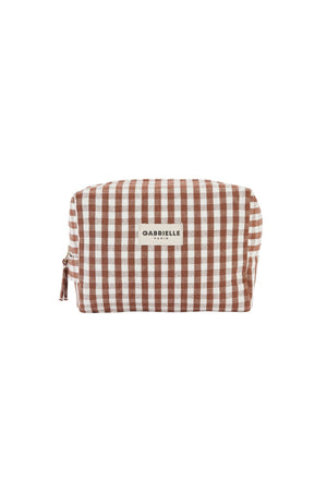 Trousse de toilette Vichy moka | GABRIELLE PARIS