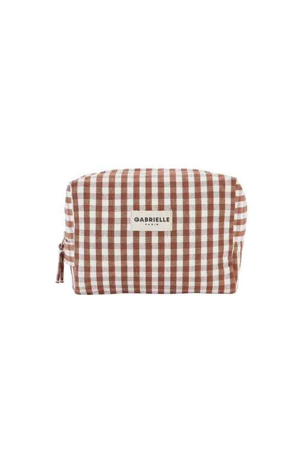Trousse de toilette Vichy moka | GABRIELLE PARIS