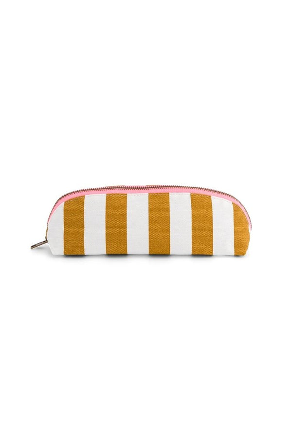 Trousse 'Gaston' Rayures Caramel | ROSE IN APRIL