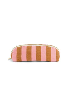 Trousse 'Gaston' Rayures Caramel / Strawberry | ROSE IN APRIL