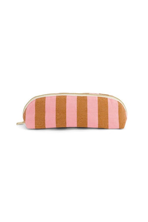 Trousse 'Gaston' Rayures Caramel / Strawberry | ROSE IN APRIL