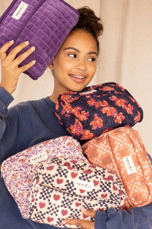 Trousse 'Rahana' Velours côtelé Deepl Purple | APACHES COLLECTIONS