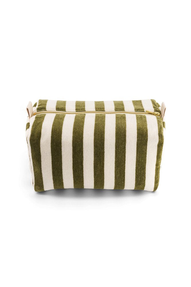Trousse de Toilette 'Vic' Rayures Kaki | ROSE IN APRIL