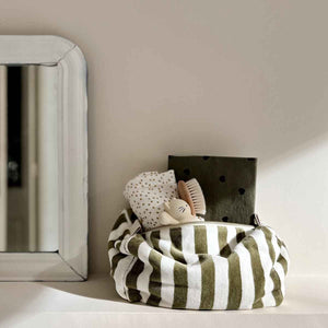 Trousse de Toilette 'Vic' Rayures Kaki | ROSE IN APRIL