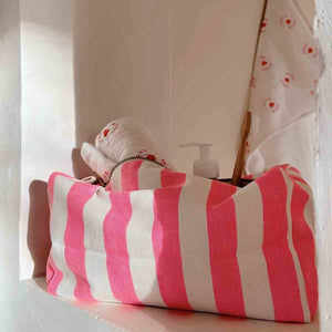 Trousse de toilette 'Vic' Rayures Rose fluo | ROSE IN APRIL