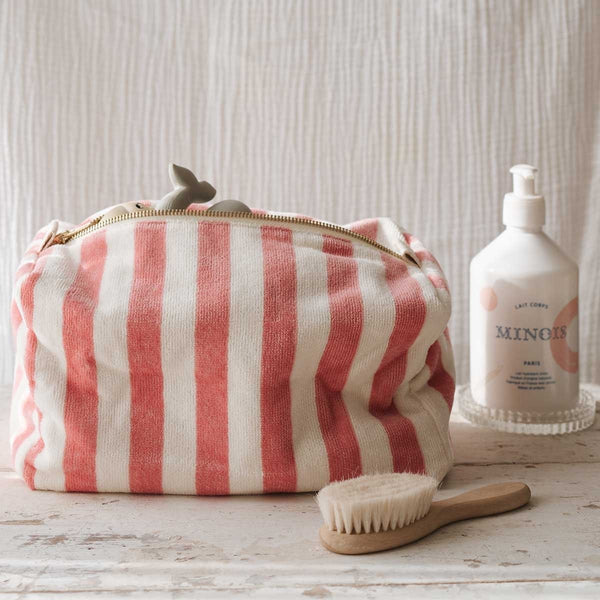 Trousse de Toilette Vic Rayures Strawberry | ROSE IN APRIL