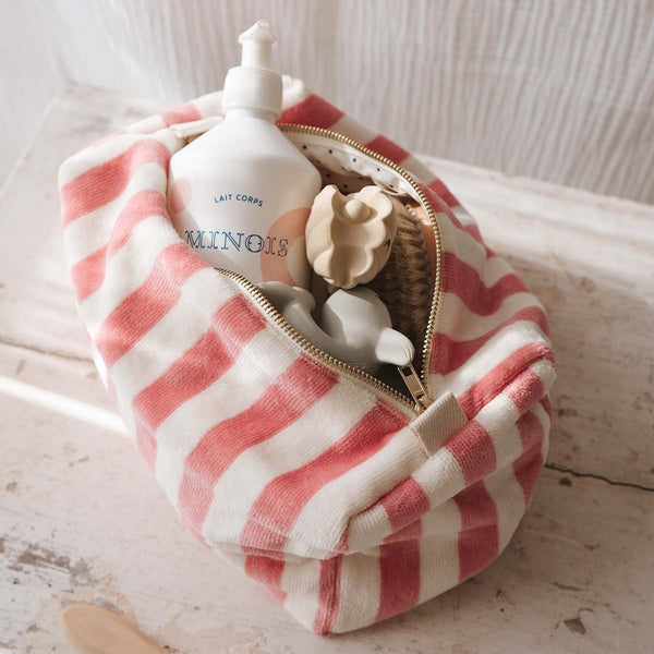 Trousse de Toilette Vic Rayures Strawberry | ROSE IN APRIL