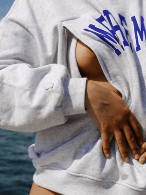 Sweatshirt d'allaitement 'Mère-made' gris | TAJINEBANANE