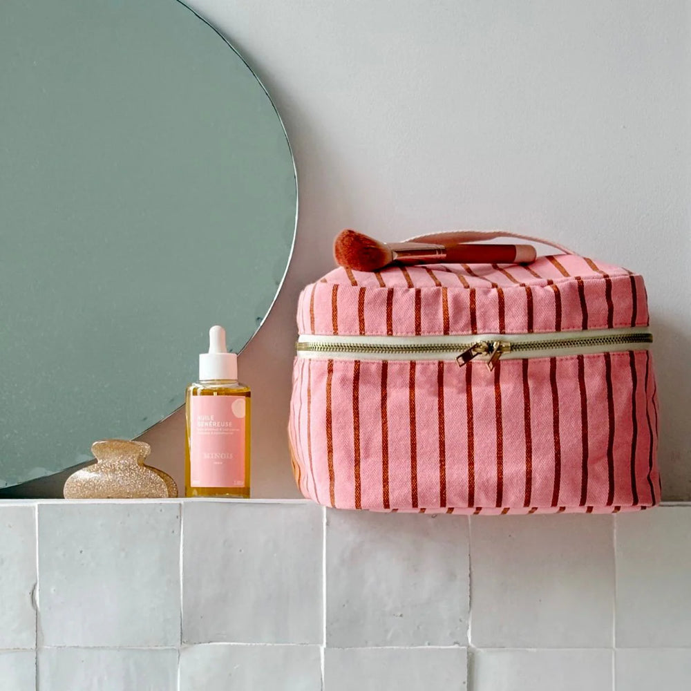 Vanity 'Oona' Rayures Tennis Pecan / Strawberry | ROSE IN APRIL
