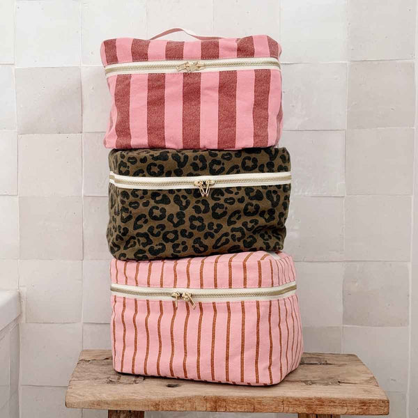Vanity 'Oona' Rayures Tennis Pecan / Strawberry | ROSE IN APRIL