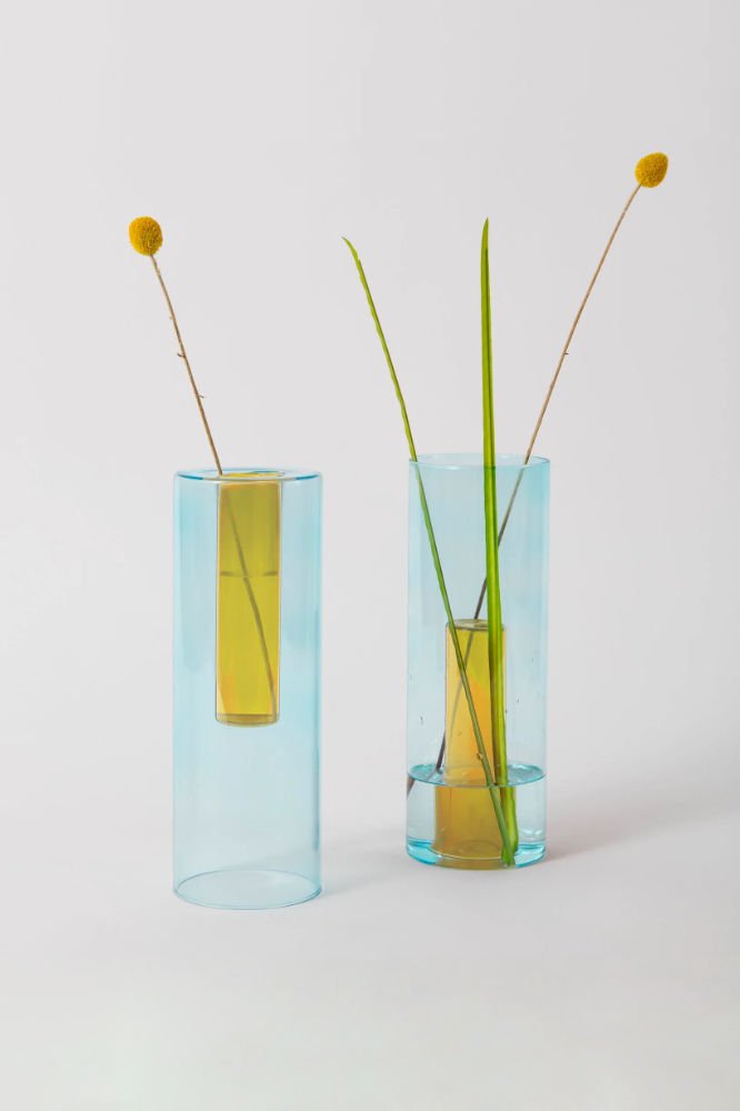 Vase réversible Bleu-Jaune GM | BLOCK DESIGN